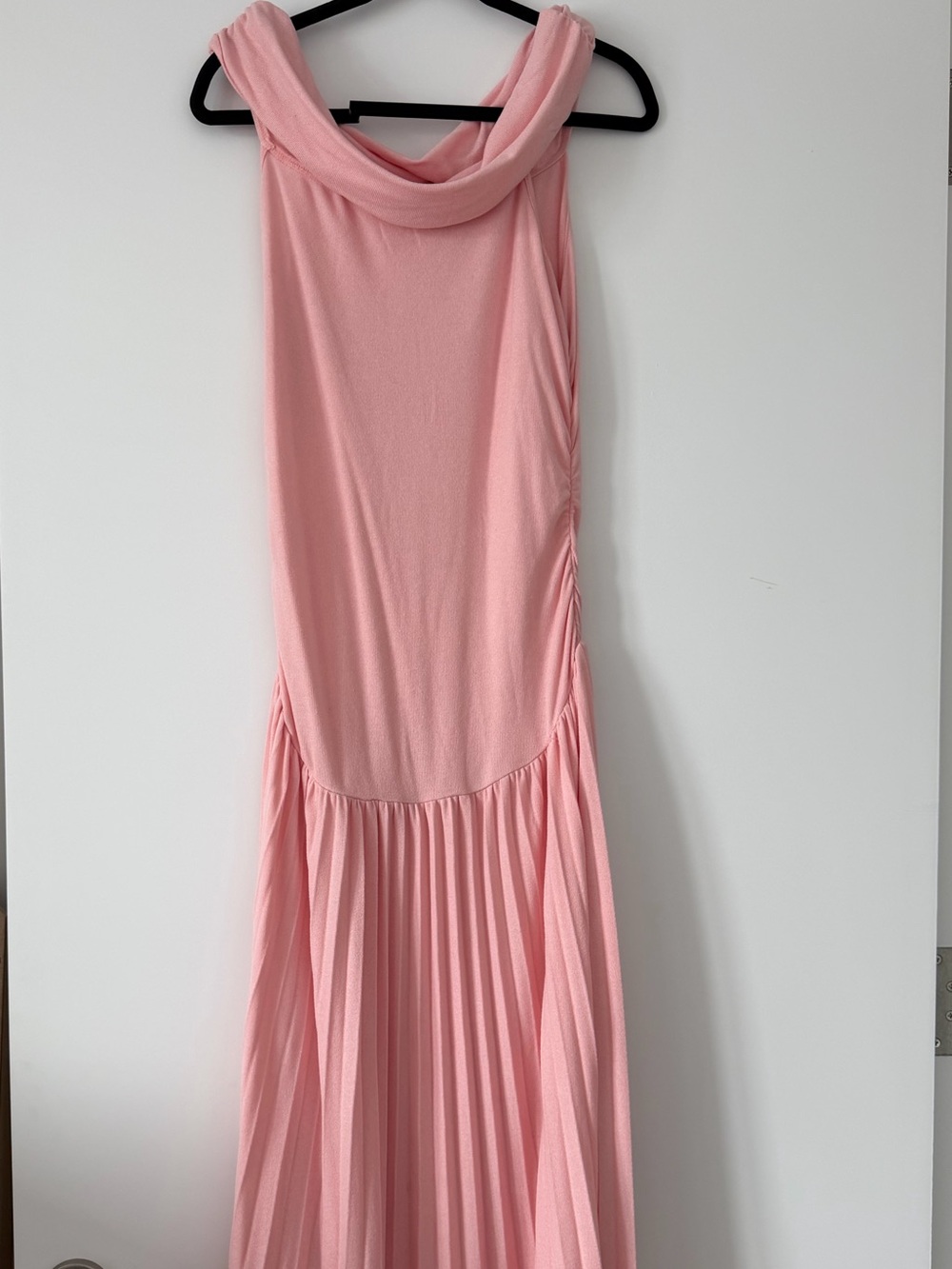 Lioness Blush Pink Sleeveless Maxi Dress with Draped Neck